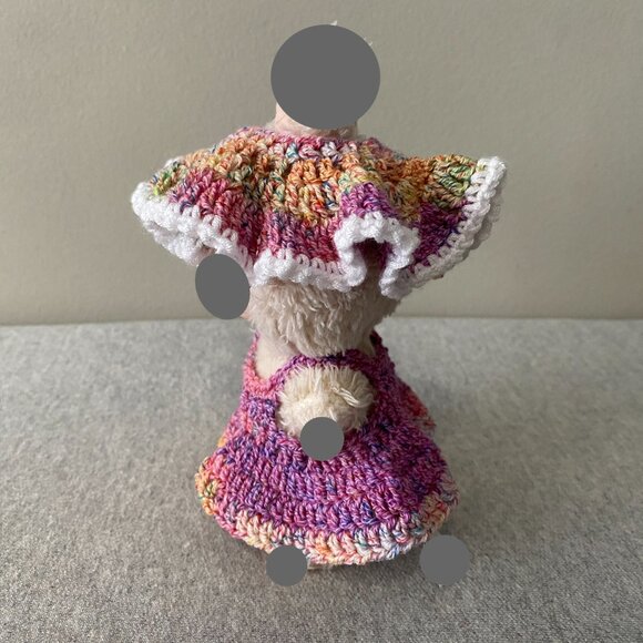 Handmade Crochet Summer Spring Multicoloured Outfit for 17cm Doll 2-Piece Set - Picture 4 of 8